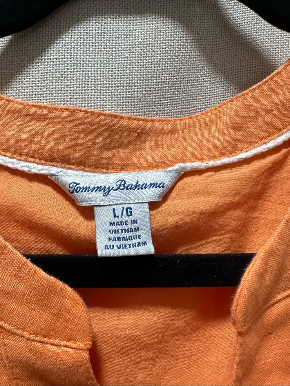 Tommy Bahama Orange Linen Blend Mini Dress Rope Belt Size Large - Picture 3 of 10
